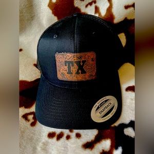 Black “TX” Leather Patch Cap!